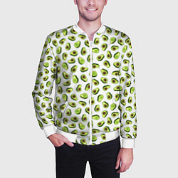 Бомбер мужской Смешное авокадо на белом фоне, цвет: 3D-белый — фото 2