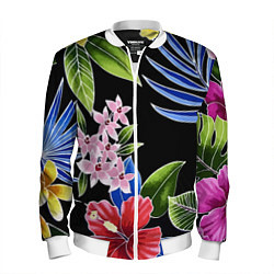 Бомбер мужской Floral vanguard composition Летняя ночь Fashion tr, цвет: 3D-белый