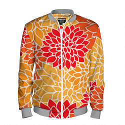 Бомбер мужской Летний цветочный паттерн, цвет: 3D-меланж