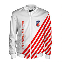 Бомбер мужской Atletico madrid красные полосы, цвет: 3D-белый