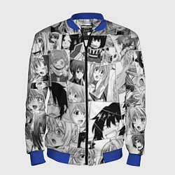 Бомбер мужской Log Horizon pattern, цвет: 3D-синий