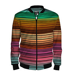 Мужской бомбер Multicolored thin stripes Разноцветные полосы