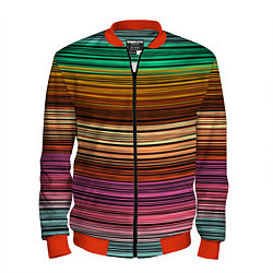 Мужской бомбер Multicolored thin stripes Разноцветные полосы