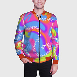 Бомбер мужской Барби и Кен паттерн костюм, цвет: 3D-красный — фото 2