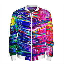 Бомбер мужской Красочный авангардный паттерн Fashion trend, цвет: 3D-белый
