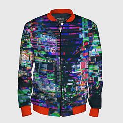 Мужской бомбер Ночной город - glitch