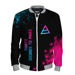 Бомбер мужской Thirty Seconds to Mars Neon Gradient, цвет: 3D-меланж