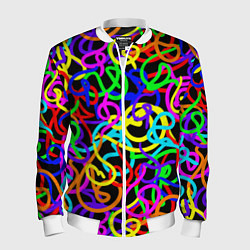 Бомбер мужской Неоновый беспорядок, цвет: 3D-белый