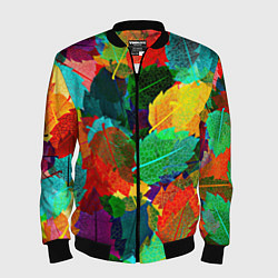 Бомбер мужской Colored leaves, цвет: 3D-черный