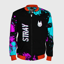 Бомбер мужской Stray - краска, цвет: 3D-красный