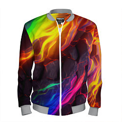 Бомбер мужской Neon rainbow lava, цвет: 3D-меланж