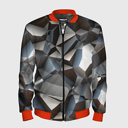 Бомбер мужской Полигональная скальная текстура - объём, цвет: 3D-красный