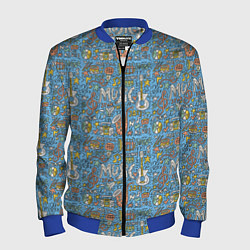 Бомбер мужской Стили музыки, цвет: 3D-синий