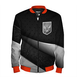 Бомбер мужской Russia - black & white, цвет: 3D-красный