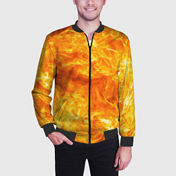 Бомбер мужской Бушующий огонь, цвет: 3D-черный — фото 2