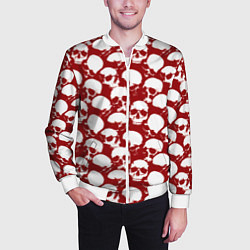 Бомбер мужской Череп и кровь, цвет: 3D-белый — фото 2