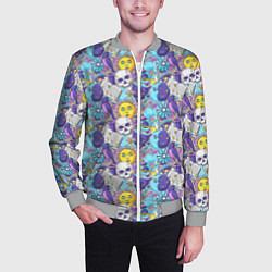 Бомбер мужской Череп и солнце, цвет: 3D-меланж — фото 2