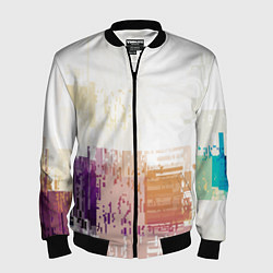 Бомбер мужской Пиксельнaя абстракция, цвет: 3D-черный