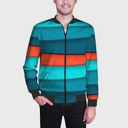 Бомбер мужской Геометрические непараллельные пластины, цвет: 3D-черный — фото 2
