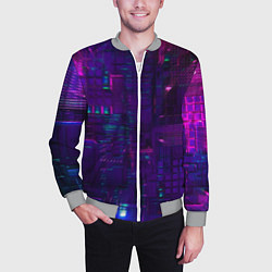 Бомбер мужской Матричная вселенная неон, цвет: 3D-меланж — фото 2