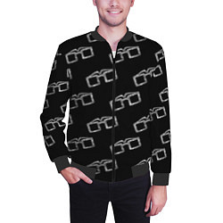 Бомбер мужской Модные очки черно-белый узор, цвет: 3D-черный — фото 2