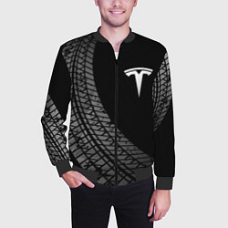 Бомбер мужской Tesla tire tracks, цвет: 3D-черный — фото 2
