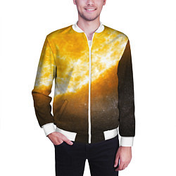 Бомбер мужской Солнце в космосе, цвет: 3D-белый — фото 2