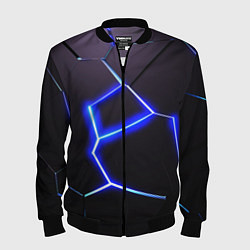 Бомбер мужской Неоновый разлом плит, цвет: 3D-черный