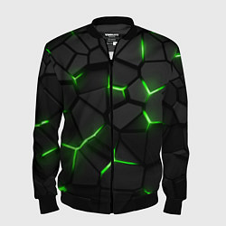 Бомбер мужской Green neon steel, цвет: 3D-черный