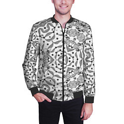 Бомбер мужской Орнамент цветочный кружевной, цвет: 3D-черный — фото 2