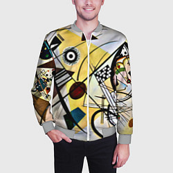 Бомбер мужской Поперечная линия - Василий Кандинский, цвет: 3D-меланж — фото 2