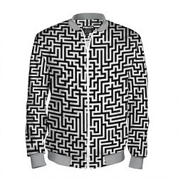 Бомбер мужской Черно-белый лабиринт, цвет: 3D-меланж