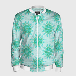 Бомбер мужской Цветок и завитушка, цвет: 3D-белый