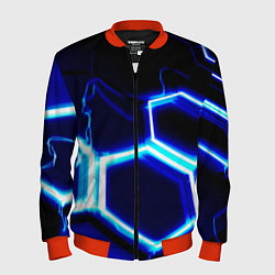 Бомбер мужской Neon abstraction plates storm, цвет: 3D-красный
