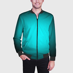 Бомбер мужской Неоновый синий градиент, цвет: 3D-черный — фото 2