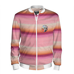 Бомбер мужской Энид Синклер с Уэнсдей Аддамс - текстура свитера, цвет: 3D-белый