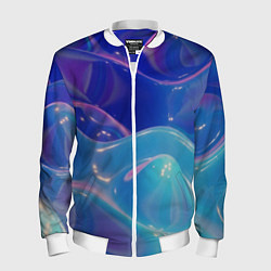 Бомбер мужской Эстетика волн, цвет: 3D-белый