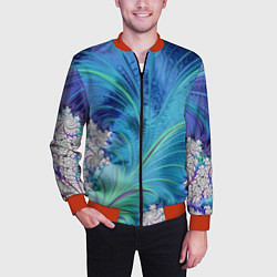 Бомбер мужской Авангардная фрактальная композиция, цвет: 3D-красный — фото 2