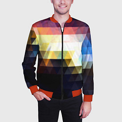 Бомбер мужской Mosaic abstraction, цвет: 3D-красный — фото 2