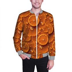 Бомбер мужской Сочная текстура из долек апельсина, цвет: 3D-меланж — фото 2
