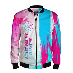 Бомбер мужской Bullet For My Valentine neon gradient style: по-ве, цвет: 3D-черный