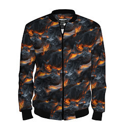 Бомбер мужской Огненные волны - pattern, цвет: 3D-черный