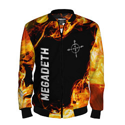 Мужской бомбер Megadeth и пылающий огонь