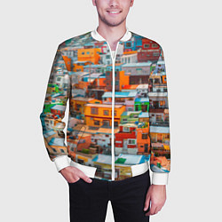 Бомбер мужской Красочный Камчхон-дон в городе Пусан, цвет: 3D-белый — фото 2