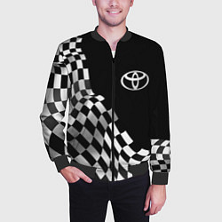 Бомбер мужской Toyota racing flag, цвет: 3D-черный — фото 2