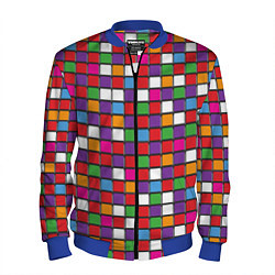 Бомбер мужской Color cubes, цвет: 3D-синий