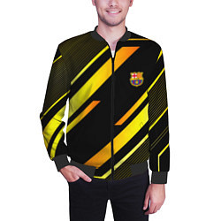 Бомбер мужской ФК Барселона эмблема, цвет: 3D-черный — фото 2