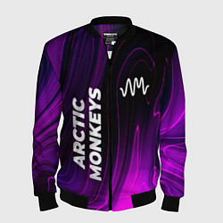 Бомбер мужской Arctic Monkeys violet plasma, цвет: 3D-черный