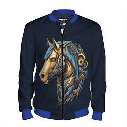Бомбер мужской Механический конь, цвет: 3D-синий