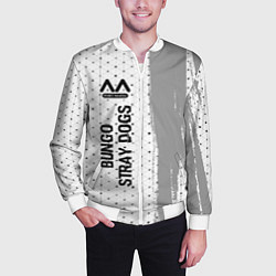 Бомбер мужской Bungo Stray Dogs glitch на светлом фоне: по-вертик, цвет: 3D-белый — фото 2